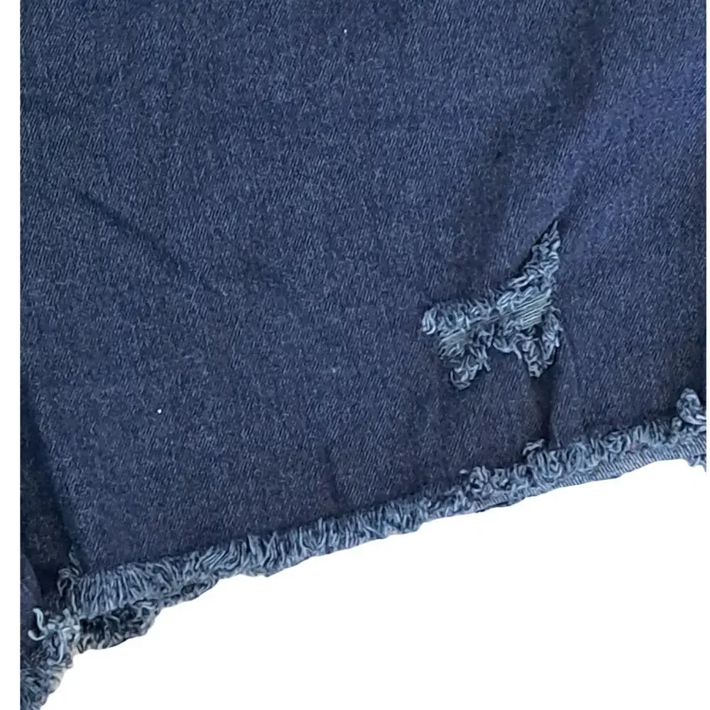 Jolie & Joy By FCT Distressed Denim Shorts NWT Frayed Rhinestone Accent Size 2X